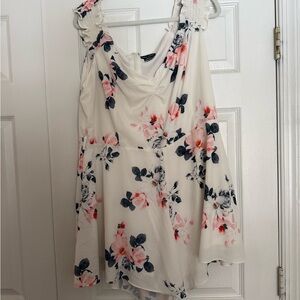 City Chic Floral White and Pink Romper